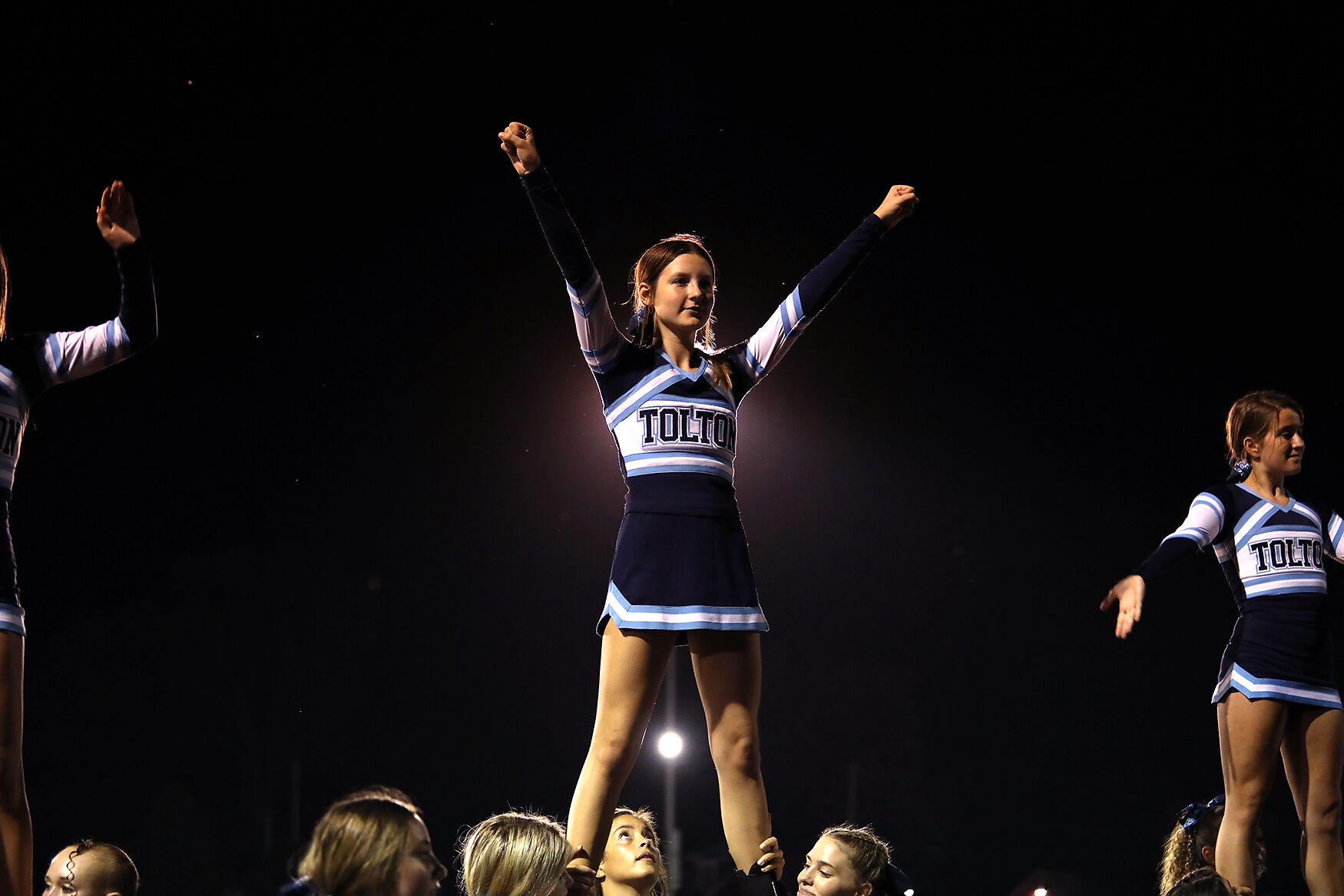 Tolton sophomore Harper McHugh cheers